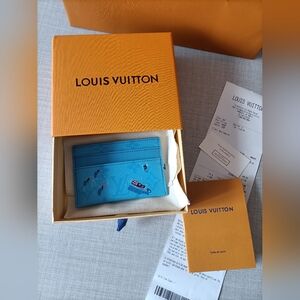 Louis Vuitton Swim Double Card holder Blue